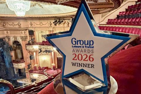 Delfont Mackintosh trophy in the Gielgud Theatre - they won the award for Best Ticketing Provider.